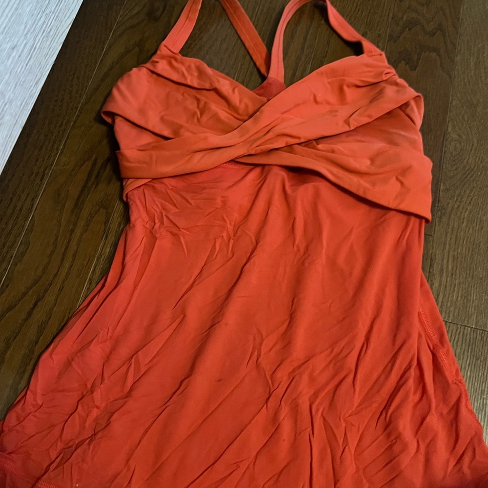 Red lululemon cross over tank